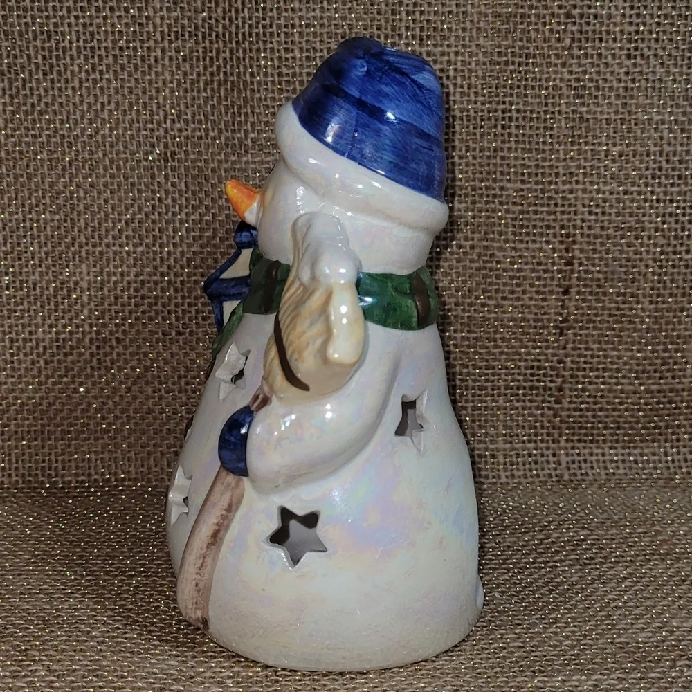 Snowman Tealight Candle Holder& Tall Latte Coffee Tea Mug Cup Christmas Gift Set
